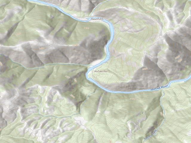 USGS topographic map of McCabe Flat Campground