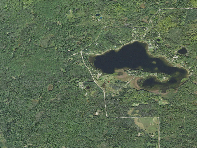Aerial image of McCollum Lake State Forest Campground