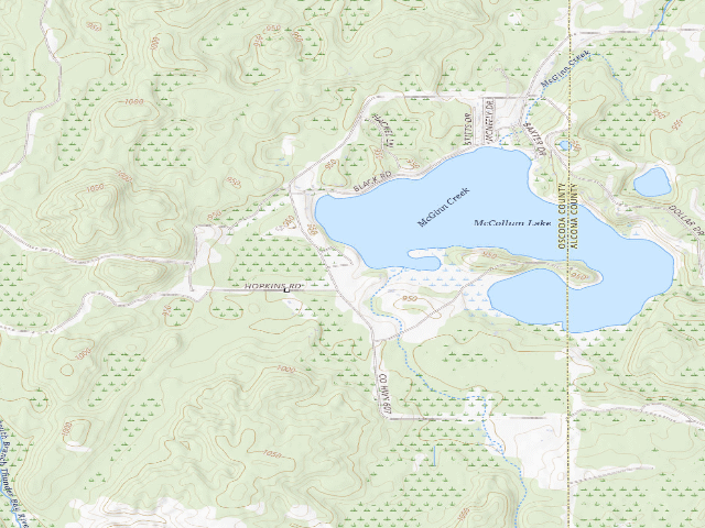 USGS topographic map of McCollum Lake State Forest Campground