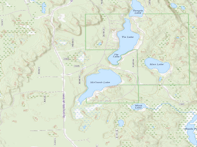USGS topographic map of Mccomb Lake Camping Area