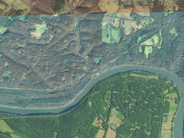 Aerial image of McCoys Ferry Campground (C&O Canal NHP, towpath mile 110.4)