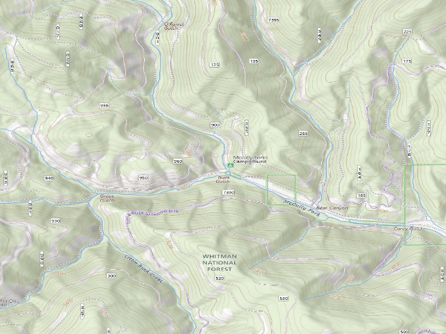 USGS topographic map of Mccully Forks Campground
