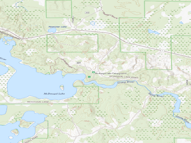 USGS topographic map of McDougal Lake Campground
