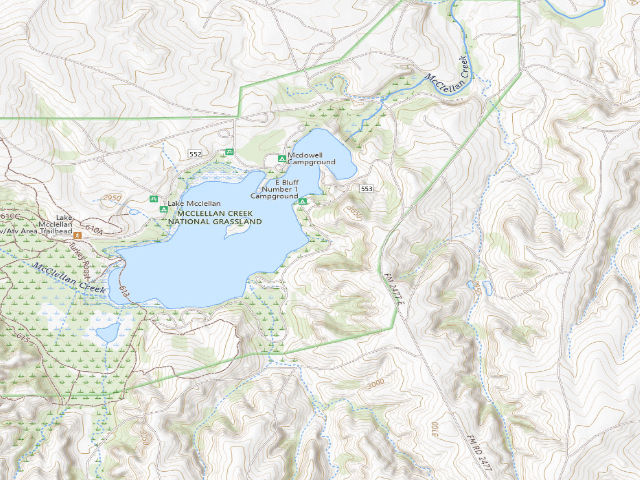 USGS topographic map of Mcdowell Campground