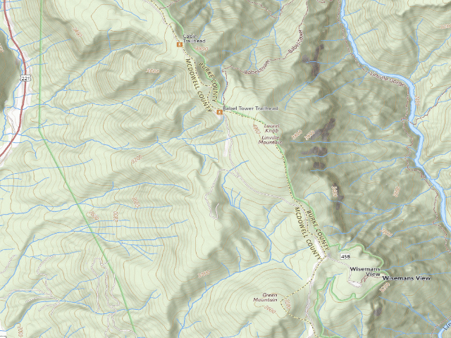 USGS topographic map of McDowell County