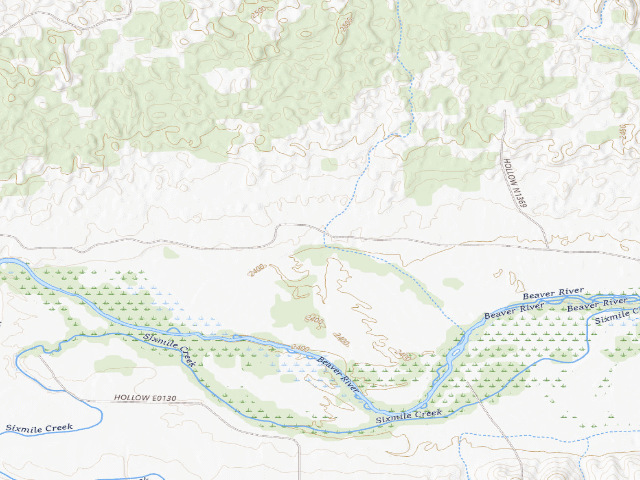 USGS topographic map of McFarland Unit Camp (Beaver River WMA)