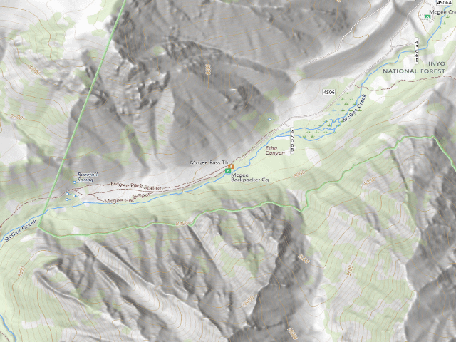 USGS topographic map of Mcgee Backpacker Cg