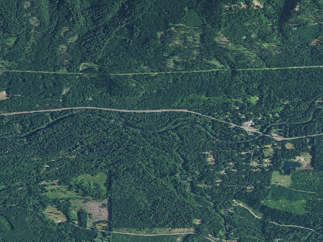 Aerial image of McKenzie Bridge Campground