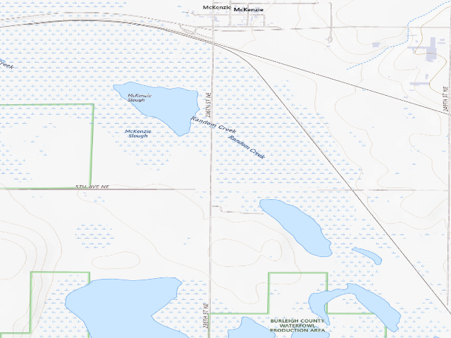 USGS topographic map of McKenzie Slough WMA (Burleigh County)