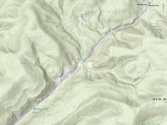 USGS topographic map of McMillan Campground