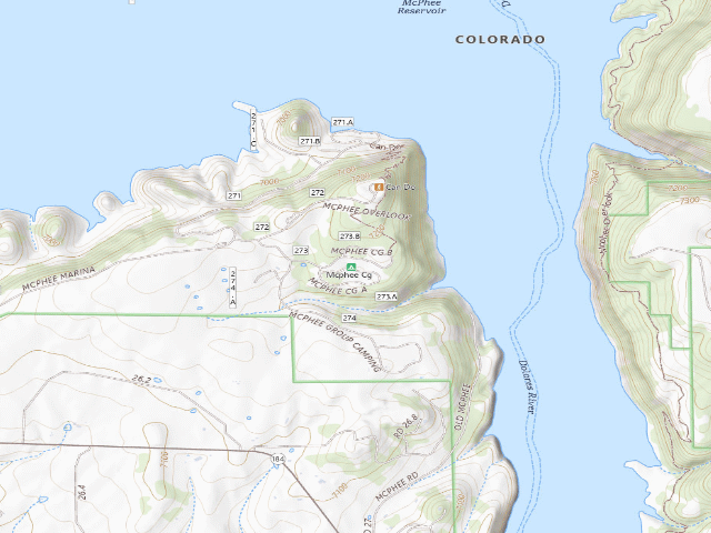 USGS topographic map of McPhee Campground