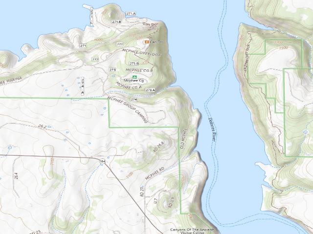 USGS topographic map of McPhee Group Area