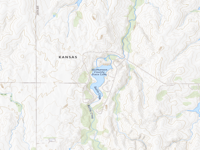 USGS topographic map of McPherson State Fishing Lake