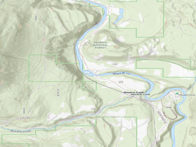 USGS topographic map of Meadow Creek Road 01