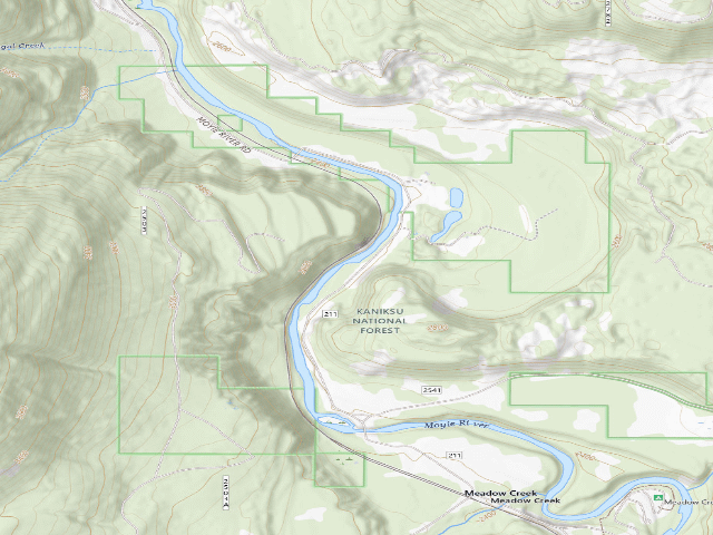 USGS topographic map of Meadow Creek Road 02