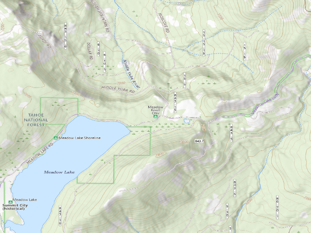 USGS topographic map of Meadow Knoll Ohv