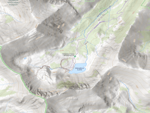 USGS topographic map of Meadow Lake Campground