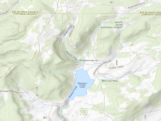 USGS topographic map of Meadow Lake Cg