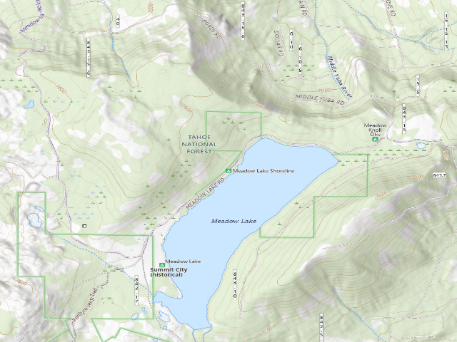 USGS topographic map of Meadow Lake Shoreline