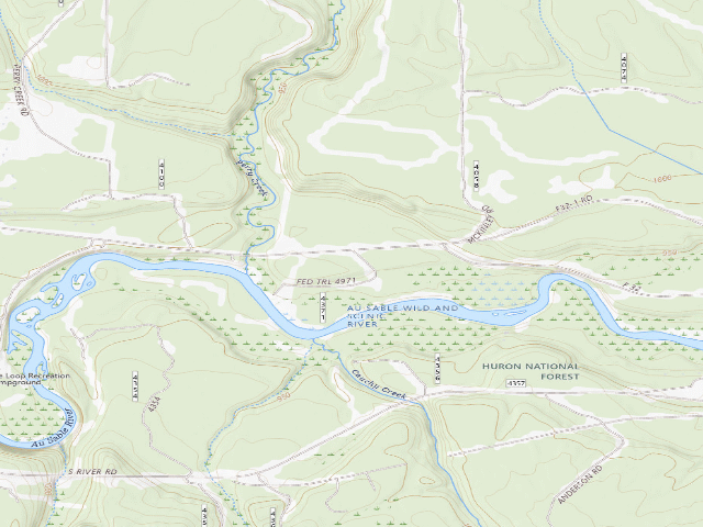 USGS topographic map of Meadow Springs Backcountry Campsites