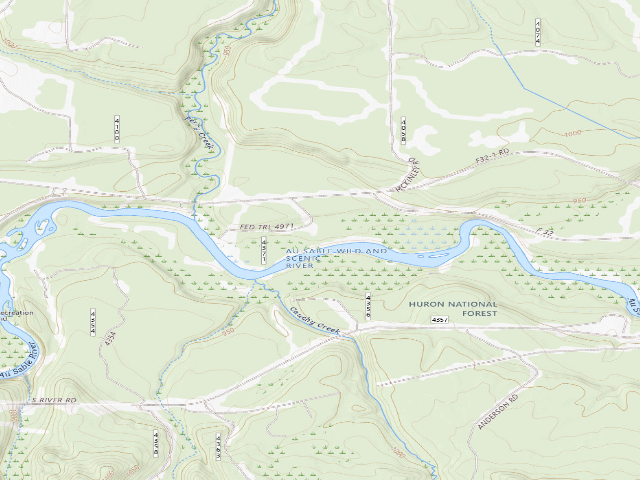USGS topographic map of Meadow Springs Campground