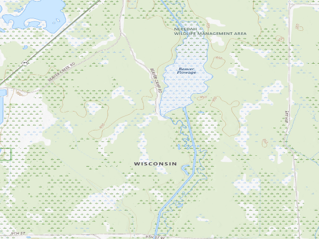 USGS topographic map of Meadow Valley Wildlife Area – Designated Primitive Camp Site (OSM "MVWA 6")