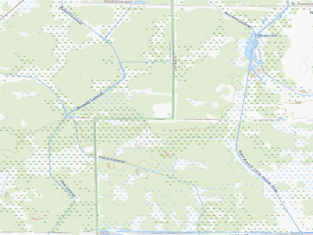 USGS topographic map of Meadow Valley Wildlife Area – Designated Primitive Camp Site (OSM "MVWA 4")