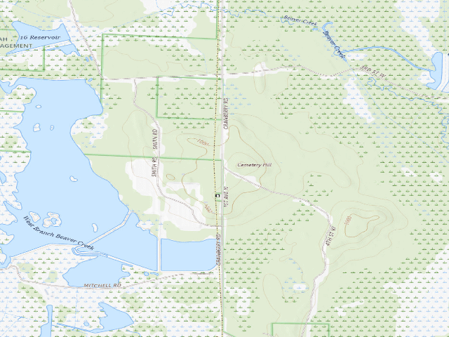 USGS topographic map of Meadow Valley Wildlife Area – Designated Primitive Camp Site (OSM "MVWA 10")