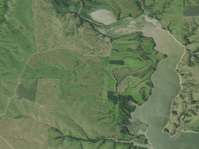 Aerial image of Medicine Creek WMA