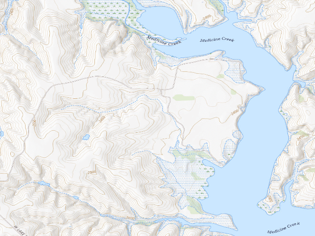 USGS topographic map of Medicine Creek WMA