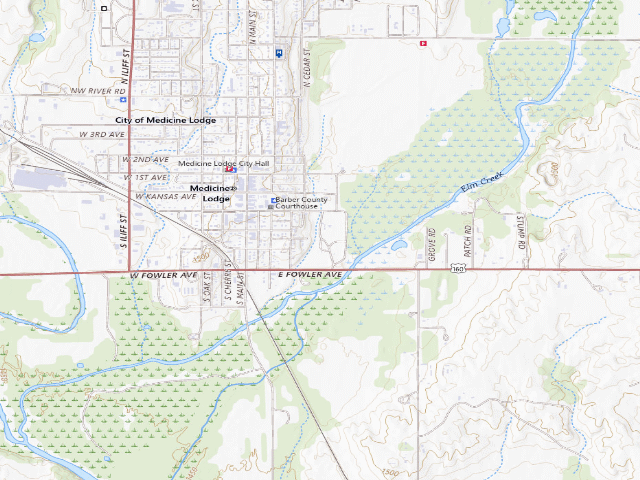 USGS topographic map of Medicine Lodge City Park