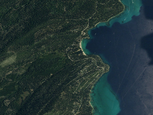 Aerial image of Meeks Bay Campground