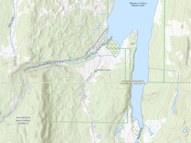 USGS topographic map of Meeks Cabin