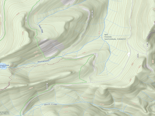 USGS topographic map of Memaloose Lake