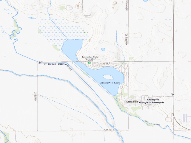 USGS topographic map of Memphis Lake SRA