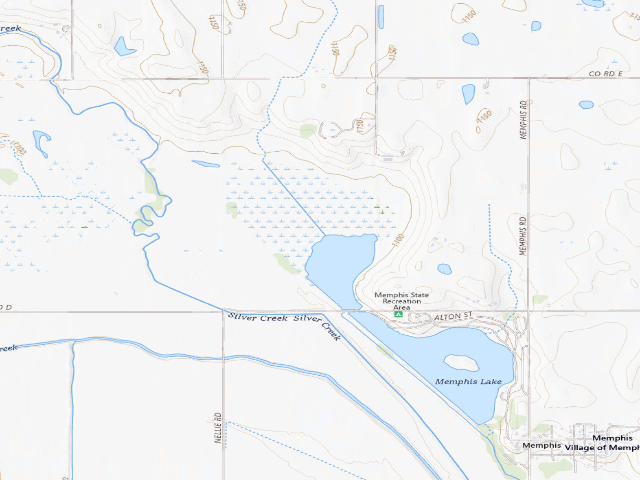 USGS topographic map of Memphis Lake WMA