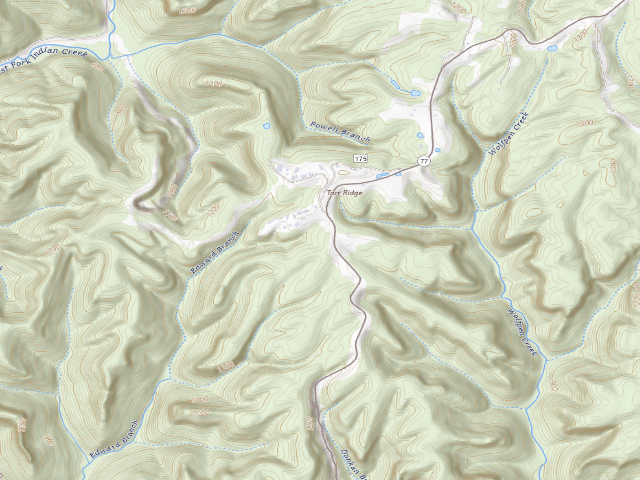 USGS topographic map of Menifee County Dispersed Rec. Sites