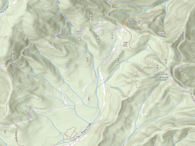 USGS topographic map of Meyers Camp Dispersed Campsites