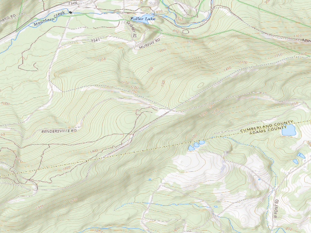 USGS topographic map of Michaux State Forest roadside campsite 002A (Piney Mountain Parking Area)