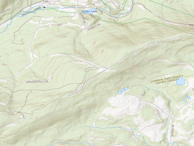 USGS topographic map of Michaux State Forest roadside campsite 002B (Piney Mountain Parking Area)