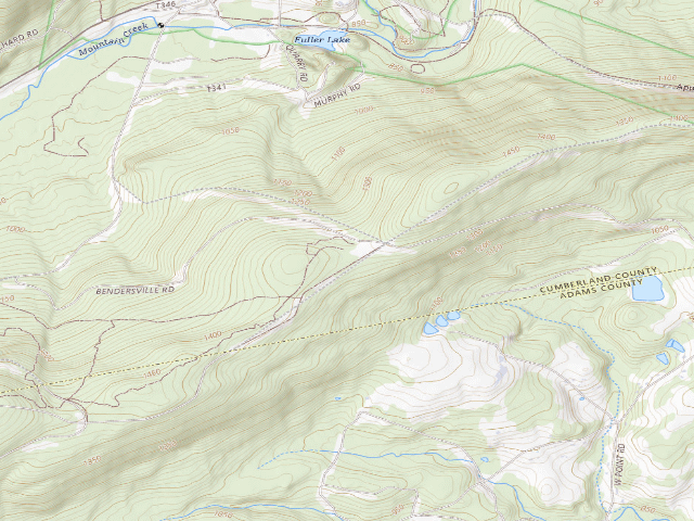 USGS topographic map of Michaux State Forest roadside campsite 002C (Piney Mountain Parking Area)