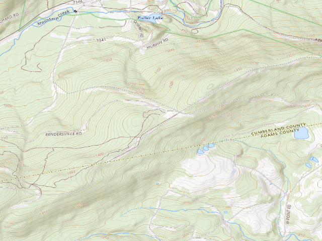 USGS topographic map of Michaux State Forest roadside campsite 002D (Piney Mountain Parking Area)