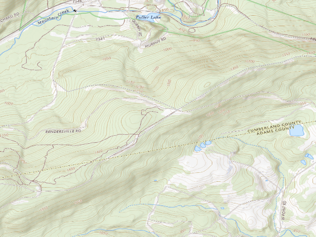 USGS topographic map of Michaux State Forest roadside campsite 002E (Piney Mountain Parking Area)