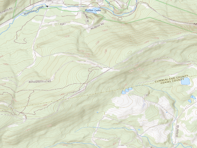 USGS topographic map of Michaux State Forest roadside campsite 002F (Piney Mountain Parking Area)