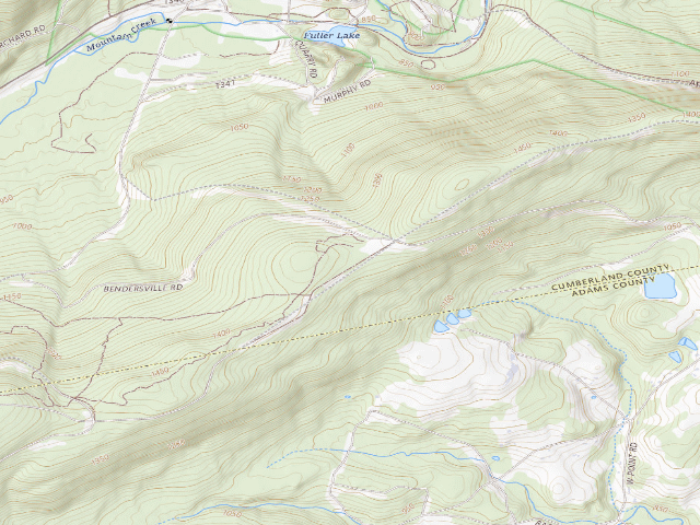 USGS topographic map of Michaux State Forest roadside campsite 002G (Piney Mountain Parking Area)