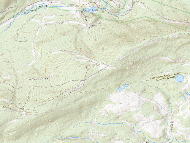 USGS topographic map of Michaux State Forest roadside campsite 002H (Piney Mountain Parking Area)