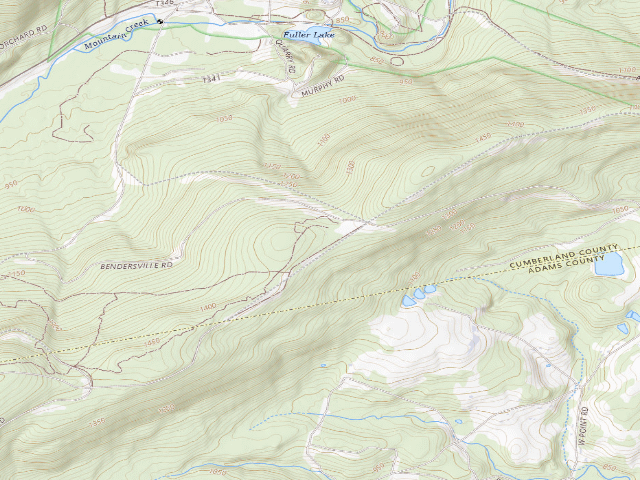 USGS topographic map of Michaux State Forest roadside campsite 002J (Piney Mountain Parking Area)