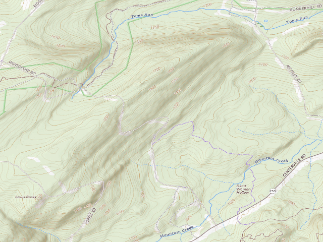 USGS topographic map of Michaux State Forest roadside campsite 006 Pitch Pine