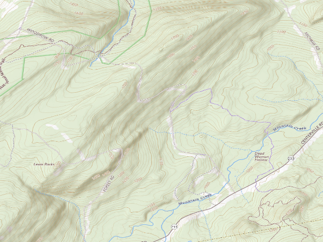 USGS topographic map of Michaux State Forest roadside campsite 007 Woodrow