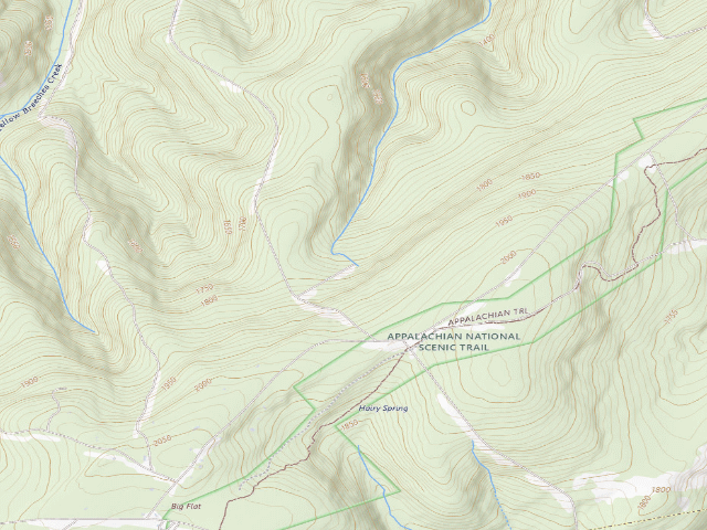 USGS topographic map of Michaux State Forest roadside campsite 008 Hairy Springs